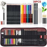 36/38/50/72Colored Pencils for Adults Coloring Book, Premium Artist Pencil Set , Handmade Canvas Wrap,Extra Accessories Included