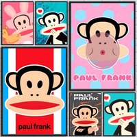 P-Paul Frank Poster Stickers Mural Painting Self-Adhesive Wall Decals for Bedroom Living Room Home HD Decor Gift