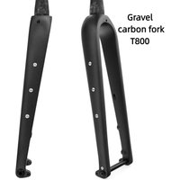 Carbon fiber Gravel Cycling fork road off-road T800 700C matte with barrel shaft open size 100mm bicycle frok