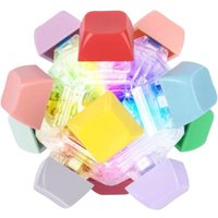 New 12 Keys Magic Ball Fidget Keychain Keys Button DIY Keyboard Finger Keyboard Cap Keycap Pass The Time Clicker Toy Adult