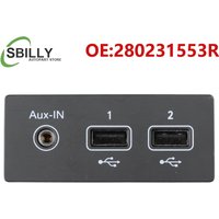 Car 280231553R USB AUX Port Adapter Audio Player and USB Socket for Renault Mk5 CLIO 2020