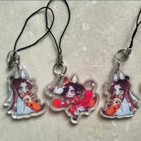 2 Pieces Anime Tian Guan Ci Fu Xie Lian Hua Cheng Phone Pendant Keychain Lanyard Heaven Official's Blessing Charm Hanging Rope