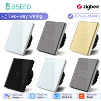 BSEED Zigbee Switches 1/2/3Gang 2Way Wiring Smart Touch Light Switches Wall Sensor Switch Tuya APP Smart Life Google Alexa