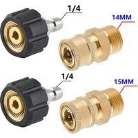 Pressure Washer Quick Connect Fitting M22 14mm to 1/4 Inch Pressure Washer Hose Gun Adapter Brass Washer Quick Release Connector