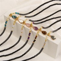 Water Drop Pendant Necklace Natural Stone Quartzs Charm Hematite Black Onyx Shell Beads Necklaces for Women Choker Jewelry Gift
