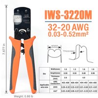 IWS-3220 Crimping Plier IWISS hand Crimper Tools Suits Molex CLIK-Mate,Molex PicoBlade,JST SHD,JAM,TYCO D-100 etc 0.03-0.5mm²