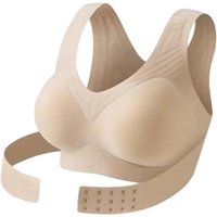 Bust Lift Bra Posture Corrector Bra for Women Front Closure Wireless Padded Bra Full Coverage Back Support Spinal Alignment Bras
