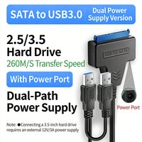USB-3.0 & USB-2.0 SATA Hard Drive Adapter Cable SATA Hard Drive External Converter Cable for 2.5 Inch SSD & HDD Data Transfer