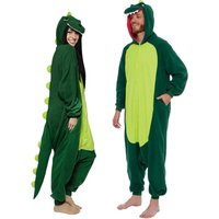 Dinosaur Adult Onesie - T-Rex Halloween Costume - Plush Dino Cartoon Pajamas One Piece Animal Pajamas for Women and Men