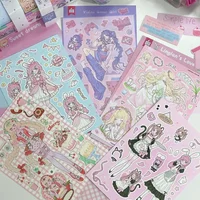 Sweet Character Handbook Sticker Material Sweet Cool Girl