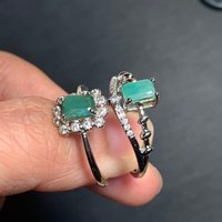 MANY STYLES Natural Emerald Ring Adjustable Female Classic Ring Jewelry for Women Gift Wholesale High Quality Vintage Fine