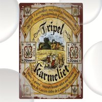 Tripel Karmeliet Beer Vintage Metal Tin Sign - Rustic Wall Art for Man Cave, Bar, Garage Decor - Belgian Brewery Heritage Desig