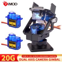 9IMOD Mini Camera Platform 20G FPV Camera Mount Dual Axis Servo Gimbal 28x28mm Camera For FPV