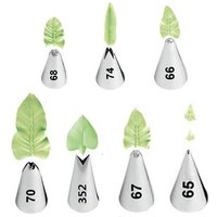7-Piece Stainless Steel Leaf Piping Nozzles Set, Icing Tips for Cake Cupcake Decorating, Pastry Baking Tool