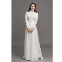 White Ao Dai Vietnamese Chiffon Long Dress with Pants Elegant Traditional Dress for Women Long Sleeve Formal Gown Wedding Party