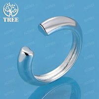 Korean Fashion 925 Sterling Silver Round Open Ring For Women's Engagement Anniversary Party Gifts Simple New Jewelry Accessories