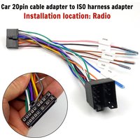 20-Pin Cable Adapter To ISO Wiring Harness Adapter 20-Pin ISO Car Radio Adapter Cross Male To ISO Female MP5 Large Screen Machin