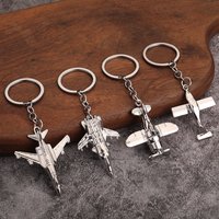Fashion Combat Aircraft Keychains Creative Aviation Bomber Jet Fighte Pendant Car Keyring Men Backpack Ornament Children Gift