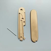 With Pin / Ball-point Pen / Tweezers / Toothpicks Slots Knife Brass Handle Scales for 91MM Victorinox Swiss Army Knives Replace
