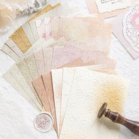 1pack/23pcs Embossed Material Paper with Gradient Decoration, DIY Handmade Album Scrapbooking Decorative Paper Supplies