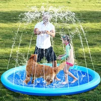 100/150/200cm Inflatable Sprinkler Pad Dog Splash Pool Outdoor Water Play Mat Pet Bathing Pad Summer Fun Cooling Toy for Dogs