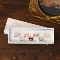 New 925 Sterling Silver 7-Pair Pearl Stud Earrings, Colored Pearl Earrings for Women, Birthday Party Gifts, Exquisite Jewelry
