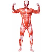 Anime Shingeki No Kyojin Attack on Titan Cosplay Cartoon Printed Muscle Suit One-piece Bodysuit Performance Costume Xmas Gift