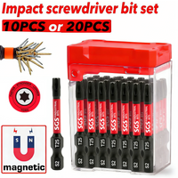 10/20 embouts de tournevis Torx industriels en acier S2, type de pointe T25, 50 mm de long, couple élevé, résistants à la rouille, durables, rangement portable, pour réparation électronique de