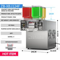 Commercial Snowflake Ice Cream Machine 4 Barrels Rainbow Color Ice Shaver Maker Raspados Hielo