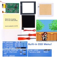 Hispeedido For GBP IPS LCD Q5 Screen 8 Color Retro Pixel Screen Mod Kits Build in OSD can adjust the color for Gameboy Pocket