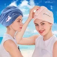25*65Cm1pc Quickly Dry Hair Hat Super Absorbent Soft Bathroom Women Head Towels Girls Cute Hair Towel Hair Dry Wrap Bonnets