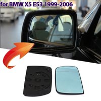 Left Right Door Side Heated Wing Mirror Glass Rearview Rearview Plate for BMW X5 E53 1999 2000 2001 2002 2003 2004 2005 2006