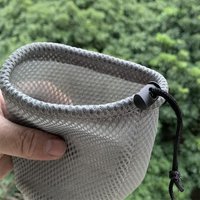 Mini Durable Mesh Drawstring Bag Stuff Storage Sack Bottle Organizer Hiking Picnic Camping Bag Outdoor Pocket Bag