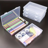 3pcs Transparent Stationery Boxes: Rectangular Clear Organizers for Home and Office Supplies - Back To School Essentials