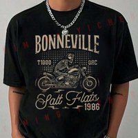 Bonneville Salt Flats Motorcycle Racing Biker Birthday 1986 T-Shirt Moto Riders Summer Men's Fashion Casual O-Neck Tops Tee 2026