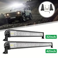 Offroad LED-Lichtleiste gerade 32 Zoll 42 Zoll 7D Kombi-Strahl Dreireihige Offroad LED-Leiste LED-Arbeitsleuchte 12V 24V für 4x4 4WD SUV ATV Autos