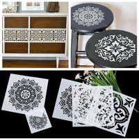 15*15cm Reusable Mandala Stencil Set, Hollow Art Template for Wall Painting, DIY Home Decor & Craft Projects