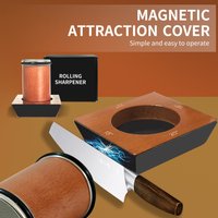 Wooden Roller Knife Sharpener Non-Slip Magnetic 15/18/20/22° Angle Ideal for Kitchen Use Versatile Sharpener for Various Knives