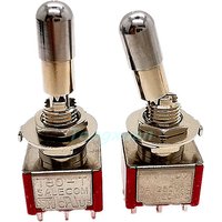 1pc SH T80-T Round Top Anti-mishandling Locking Lever 6.35mm Panel Mount Mini Toggle Switch 3Pins 6Pins 2/3 Positions ON OFF ON