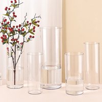 Hydroponic Plants Acrylic Cylinder Vase Shatterproof Candles Transparent Flower Vase Durable Fresh Flowers Decorative Bottles