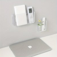 Transparent Wall Mounted Storage Rack Diamond Free Adhesive Rack for Bedside Phones Cosmetics Bathroom Toiletries Storage Box