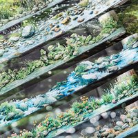 6 Volumes - PET Decorative Tape for Landscape Design of Forest Streams and Riverbanks, Bookkeeping Materials, DIY Scrapbook