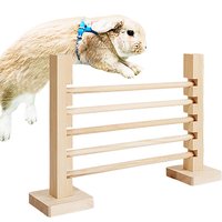 Bunny Jump Bar Wooden Obstacle Game Activity Toy Adjustable Height Small Animal Toy Training Games for Pet Habitat Ferret