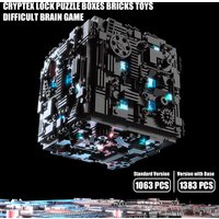 MOC Technical Triple Mechanism Decryption Box Building Blocks Cryptex Lock Puzzle Boxes Bricks Toy for kids Difficult Brain Game