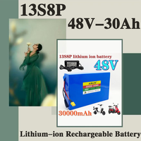 🌈 100% New 48V 30Ah 13S8P 18650 lithium battery for electric scooters, mountain bikes 250-1500W built-in BMS+54.6V2A charger