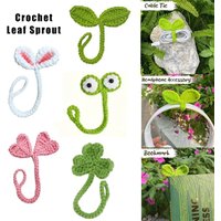 New Hand-Knitted Crochet Leaf Sprout Crochet Leaf Bud Versatile Headphone Decor Cute Decor Cable Tie