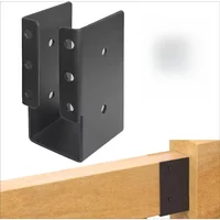 2x4 Outdoor Concealed Joist Hanger, Q235B Steel Powder Coated Flange Bracket for Beam Swing Handrail Fence, Without Screws.