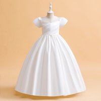 Elegante Brautjungfernkleider für Mädchen, Hochzeitskleid, weiß, Erstkommunion, Zeremonie, langes Abendkleid, Kinder-Sommerkleidung