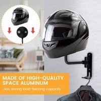 Motorcycle Accessories Wall Mount 180° Swivel Helmet Holder with 2 Hooks Metal Helmet Hanger for Motorcycle Bike Coats