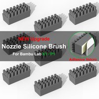 For Bambulab P1 X1 Nozzle Brush Silicone Wiper Hotend Cleaner Mounted Scrubber Wiper Silicone Rubber Scrubbers Cleaning Tool